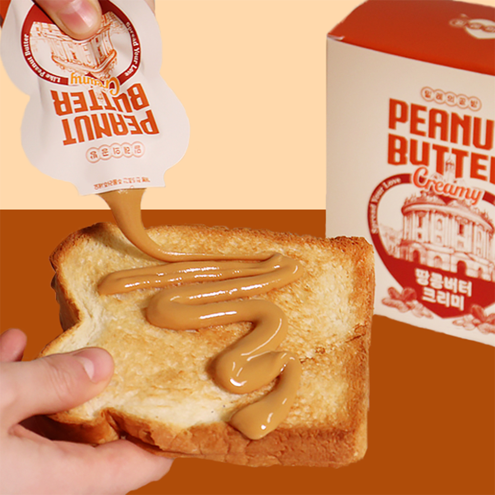 무가당 무첨가 짜먹는 밀레의공방 땅콩버터 크리미 소포장 개별포장 스틱 1박스(30g 10개입)